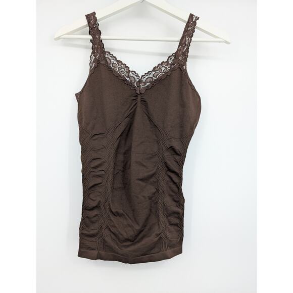 Brown Lacy Tank Fitted Women's Small/Medium Y2K 90's Babydoll - Picture 1 of 7